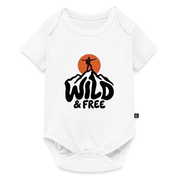 Wandern – Wild & Free Outdoor - Baby Premium Kurzarmbody - Weiß - Vorne