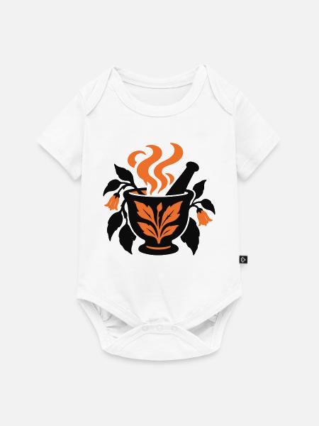 Moerser Kraeuter Hexen Logo - Baby Premium Kurzarmbody - Weiß
