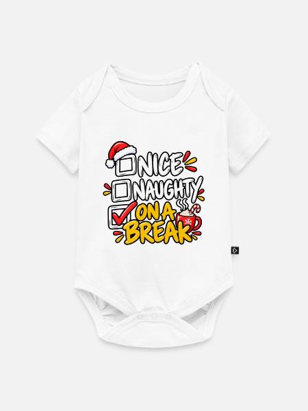 Nice Naughty On a Break - Baby Premium Kurzarmbody - Weiß