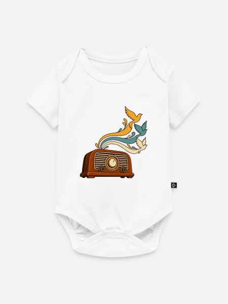Radiowellen werden zu Vögeln - Baby Premium Kurzarmbody - Weiß