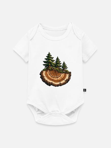 Baumringe werden zum Wald - Baby Premium Kurzarmbody - Weiß