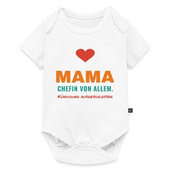 Mama – Chefin von allem - Baby Premium Kurzarmbody - Weiß - Vorne