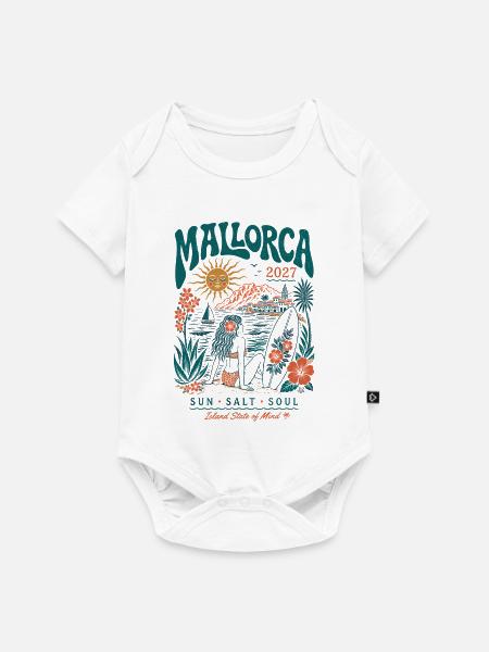 Mallorca Inselzauber 2027 - Baby Premium Kurzarmbody - Weiß