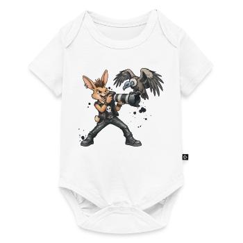 Punk-Hase, der Safari-Fotograf - Baby Premium Kurzarmbody - Weiß - Vorne