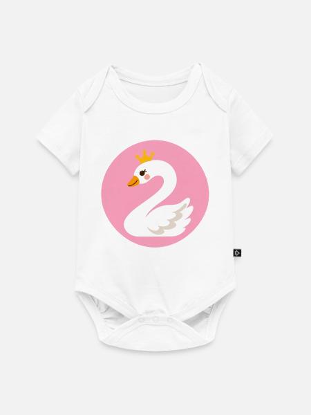 Schwan rosa 2 - Baby Premium Kurzarmbody - Weiß