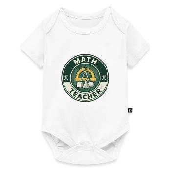 Vintage Mathematiklehrer-Gradmesser-Geometrie-Abzeichen oben - Baby Premium Kurzarmbody - Weiß - Vorne