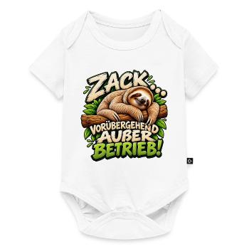 Zack! vorübergehend außer Betrieb Geschenkidee  - Baby Premium Kurzarmbody - Weiß - Vorne
