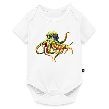 Neon-Oktopus  - Baby Premium Kurzarmbody - Weiß - Vorne