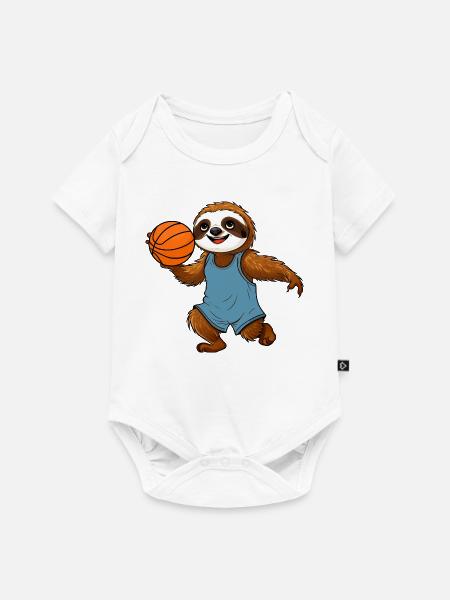 Faultiere Basketball - Baby Premium Kurzarmbody - Weiß