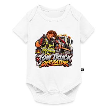 Cartoon-Schleppfahrer - Baby Premium Kurzarmbody - Weiß - Vorne
