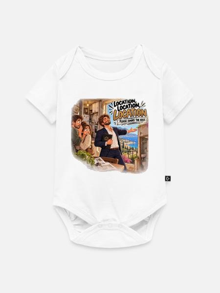 Humor Immobilienmietung Miete - Baby Premium Kurzarmbody - Weiß