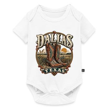 Texas Dallas Cowboy Stiefel - Baby Premium Kurzarmbody - Weiß - Vorne