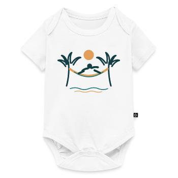 Palmenstrand Hängemattenzauber - Baby Premium Kurzarmbody - Weiß - Vorne