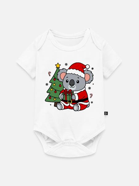Süßes Kawaii-Koala-Weihnachts-Weihnachtsgeschenk - Baby Premium Kurzarmbody - Weiß