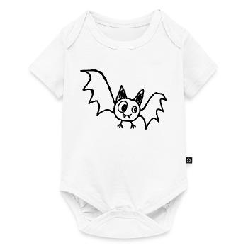 Niedliche Halloween-Fledermaus im Kritzelstil - Baby Premium Kurzarmbody - Weiß - Vorne