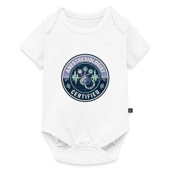 Vintage Anästhesisten-Atemkreislauf-Abzeichen - Baby Premium Kurzarmbody - Weiß - Vorne