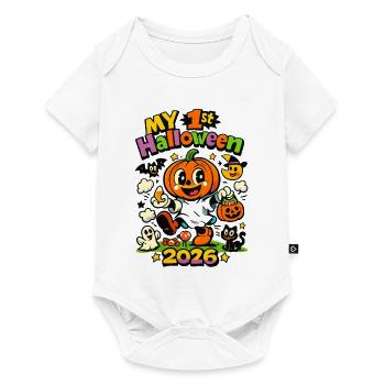 Mein Erstes Halloween 2026 Kürbis - Baby Premium Kurzarmbody - Weiß - Vorne