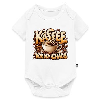 Kaffee vor dem Chaos Lustiges Geschenk für Freunde - Baby Premium Kurzarmbody - Weiß - Vorne