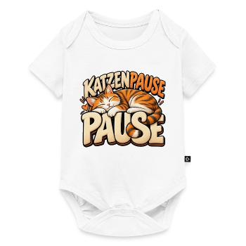 Katzenpause ist gut! Geschenkidee für Katzenfans - Baby Premium Kurzarmbody - Weiß - Vorne