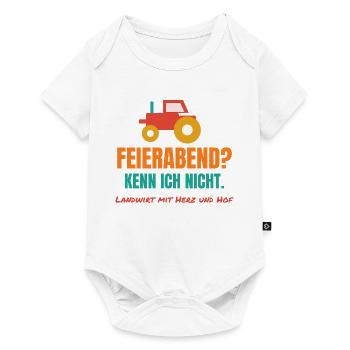 Feierabend? Kenn ich nicht. – Landwirt Spruch - Baby Premium Kurzarmbody - Weiß - Vorne