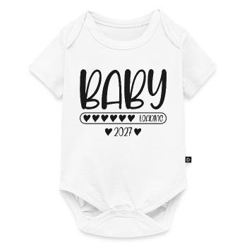 Baby 2027 Loading Schwangerschaft verkünden  - Baby Premium Kurzarmbody - Weiß - Vorne
