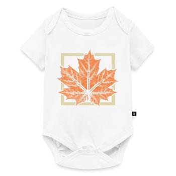 Ahornblatt  - Baby Premium Kurzarmbody - Weiß - Vorne
