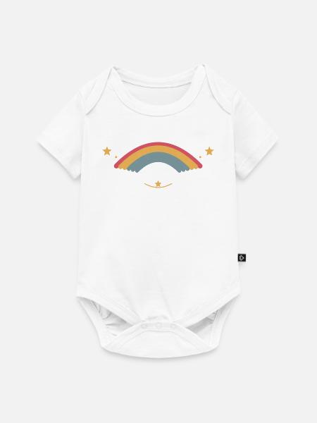 Pastellregenbogen mit Sternen - Baby Premium Kurzarmbody - Weiß