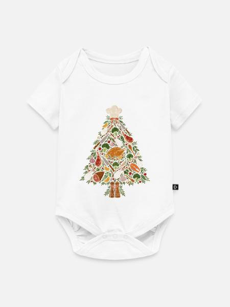 Gourmet Weihnachtsbaum - Baby Premium Kurzarmbody - Weiß
