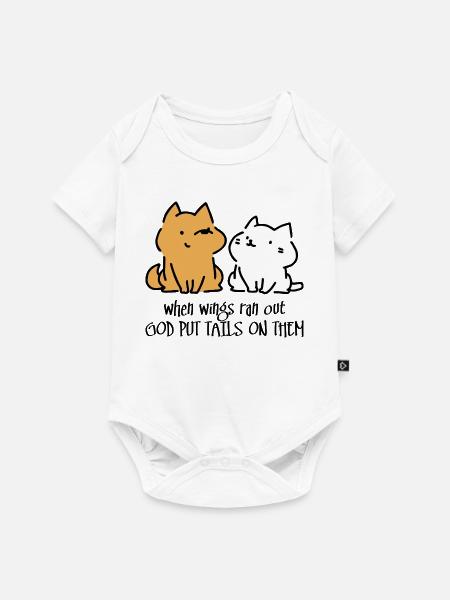 Gott hat ihnen Schwänze angezogen - Baby Premium Kurzarmbody - Weiß