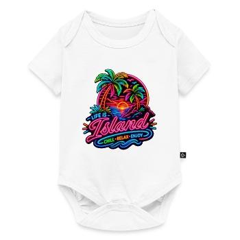 Neon Insel Sunset Relax - Baby Premium Kurzarmbody - Weiß - Vorne