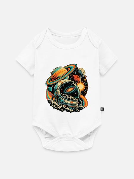 Astronomie Retro Galaxie - Baby Premium Kurzarmbody - Weiß