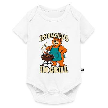 Ich hab alles im Grill – Grillbär Grillmeister - Baby Premium Kurzarmbody - Weiß - Vorne