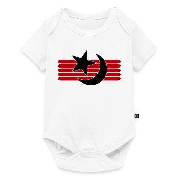 Baby Mond Sterne Schlafen Motive Süßer Strampler - Baby Premium Kurzarmbody - Weiß - Vorne