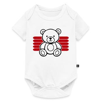 Baby Spielzeug Teddybär Stofftier lustige Sprüche - Baby Premium Kurzarmbody - Weiß - Vorne