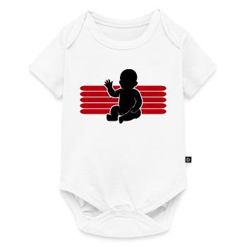 Baby Motiv winken Body Strampler Lustige Sprüche - Baby Premium Kurzarmbody - Weiß - Vorne