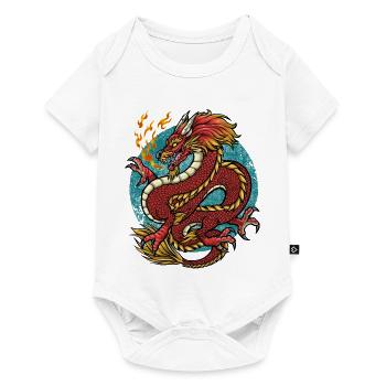 Drache Feuerdrache - Baby Premium Kurzarmbody - Weiß - Vorne