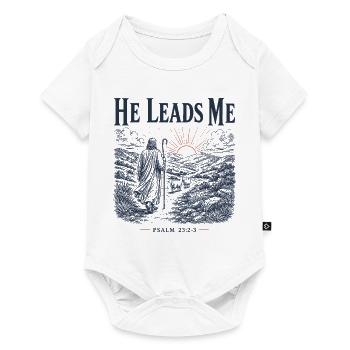 Psalm 23 Hirten-christliches Design - Baby Premium Kurzarmbody - Weiß - Vorne