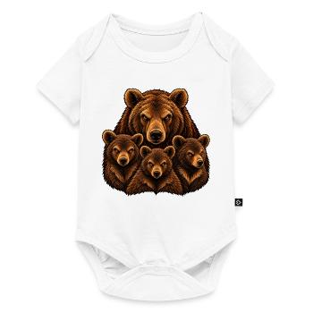 Weibliche Bären und Bärenjungen - Baby Premium Kurzarmbody - Weiß - Vorne