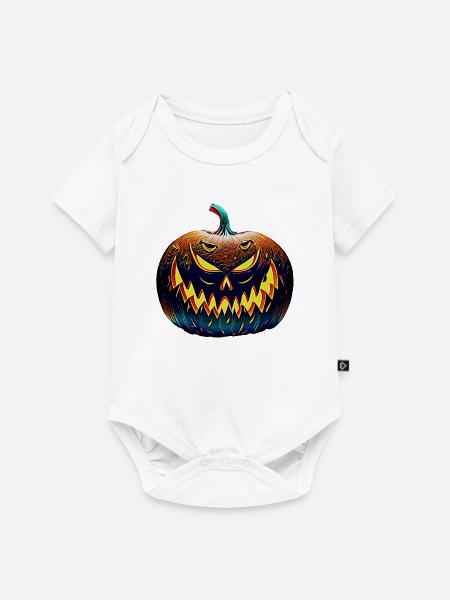 Halloween-Kuerbis - Baby Premium Kurzarmbody - Weiß