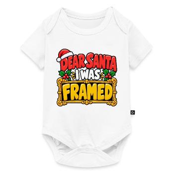 Dear Santa I Was Framed - Baby Premium Kurzarmbody - Weiß - Vorne