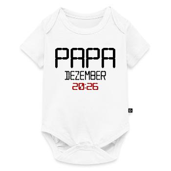Geburt Baby Papa, Dezember 2026 - Baby Premium Kurzarmbody - Weiß - Vorne