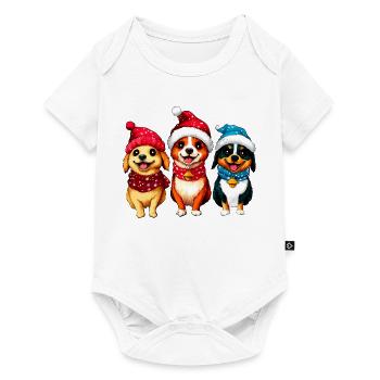 Hunde Weihnachten - Baby Premium Kurzarmbody - Weiß - Vorne