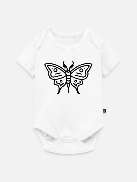 Moon Butterfly - Baby Premium Kurzarmbody - Weiß