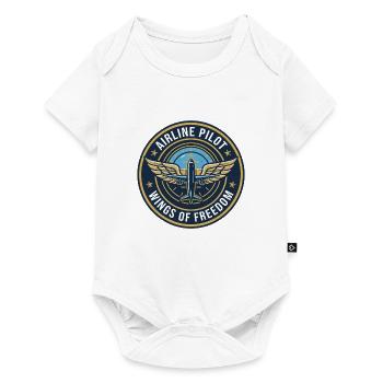 Airline Pilot Aviator Wings Horizon Badge Geschenk - Baby Premium Kurzarmbody - Weiß - Vorne
