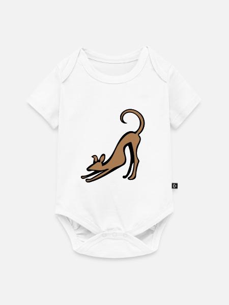 Katzenstrecken-Silhouette - Baby Premium Kurzarmbody - Weiß