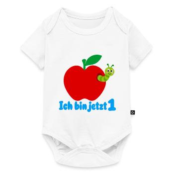 Ich bin jetzt 1 mit süßem Apfel - Baby Premium Kurzarmbody - Weiß - Vorne