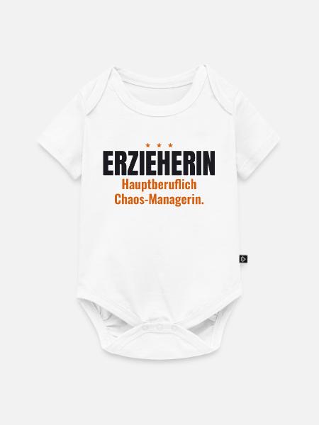 Erzieherin Shirt – Hauptberuflich Chaos-Managerin - Baby Premium Kurzarmbody - Weiß