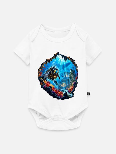 Taucher Unterwasserruinen Expedition Tauchen - Baby Premium Kurzarmbody - Weiß