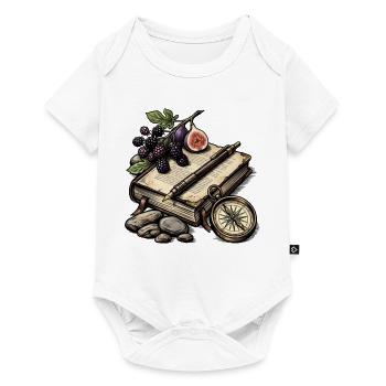 Botanisches Reisebuch - Baby Premium Kurzarmbody - Weiß - Vorne