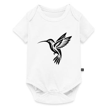 Schwarzer Kolibri Minimalistisch - Baby Premium Kurzarmbody - Weiß - Vorne